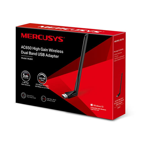 MERCUSYS:MU6H | AC650 High Gain Wireless Dual Band USB Adapter MARCA TPLINK